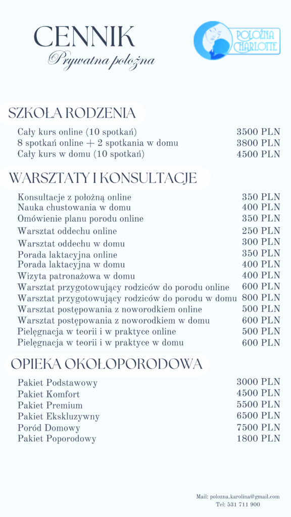 Cennik prywatnej położnej charlotte